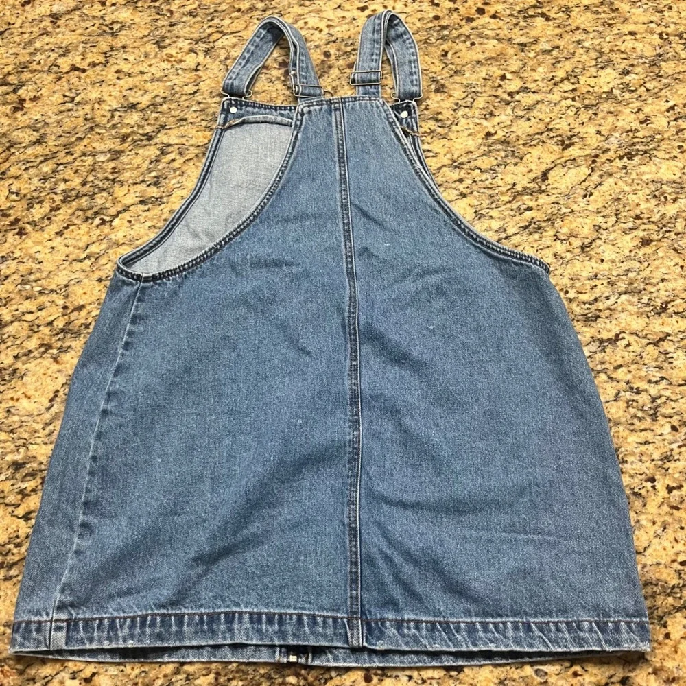 Wild Fable Womens XL Denim Overall Dress Medium Wash Front Zip Pinafore Pockets